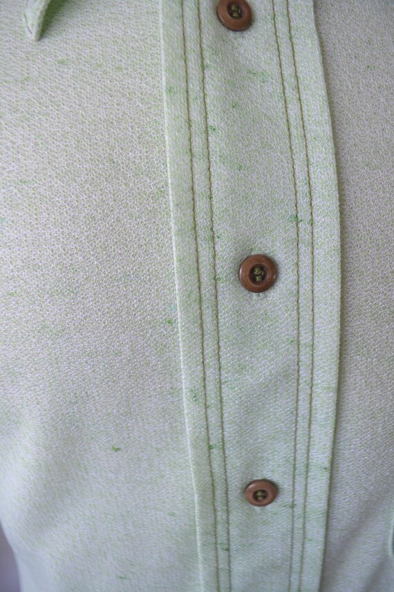 Donegal Crepe Oxford Shirt/ 70's Short Sleeve Tro… - image 8