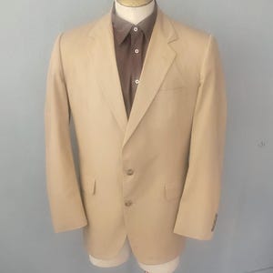 Vintage Stanley Blacker Khaki Blazer/ Men's Size 42 Sport Coat/ 1980's Menswear/ 80's Sport Jacket