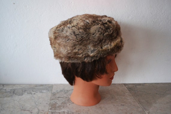 50's Fur Pill Box Hat/ Vintage Rabbit Fur Hat/ Wo… - image 6