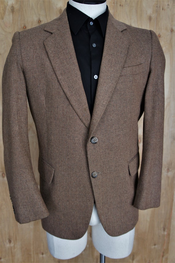 Pierre Cardin Barleycorn Tweed Blazer/ c. 1970's/ 