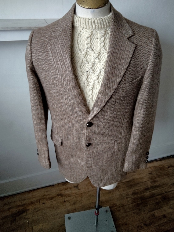 Harris Tweed Herringbone Sport Coat/ Vintage Scott