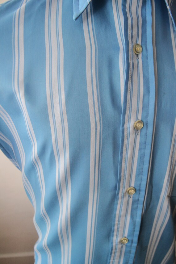 60's Mod Oxford Dress Shirt/ Vintage Short Sleeve… - image 5