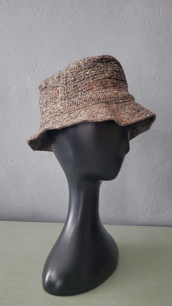 Vintage Irish Donegal Tweed Trilby/ Irish Walking Cap/ Nubby Wool - Main Image