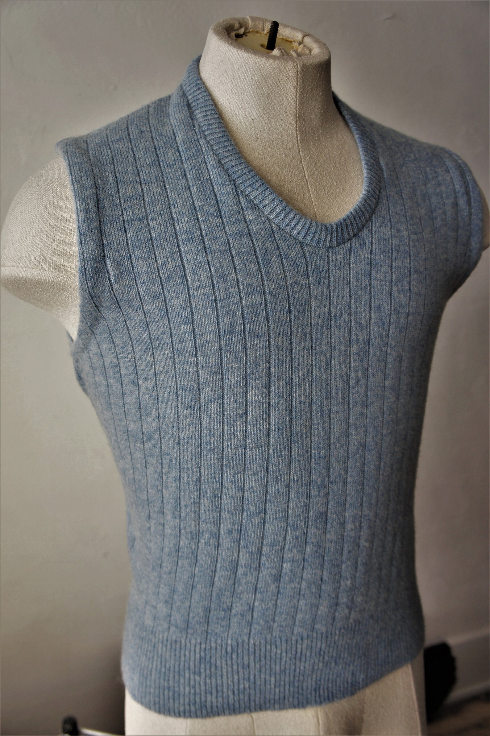 Mens Vintage Sweater Vest/ Ribbed Knit Wool/ Briarwood Etsy
