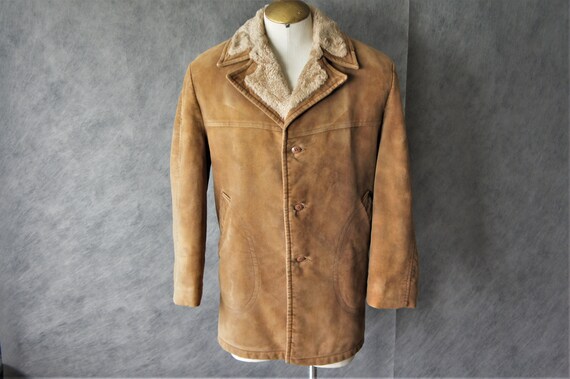 Moleskin Sherpa Rancher Coat/ Casualcraft/1960s