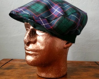 Genuine Scottish Tartan Plaid Driver's Cap/ Ingles Buchan Wool Newsboy Cap