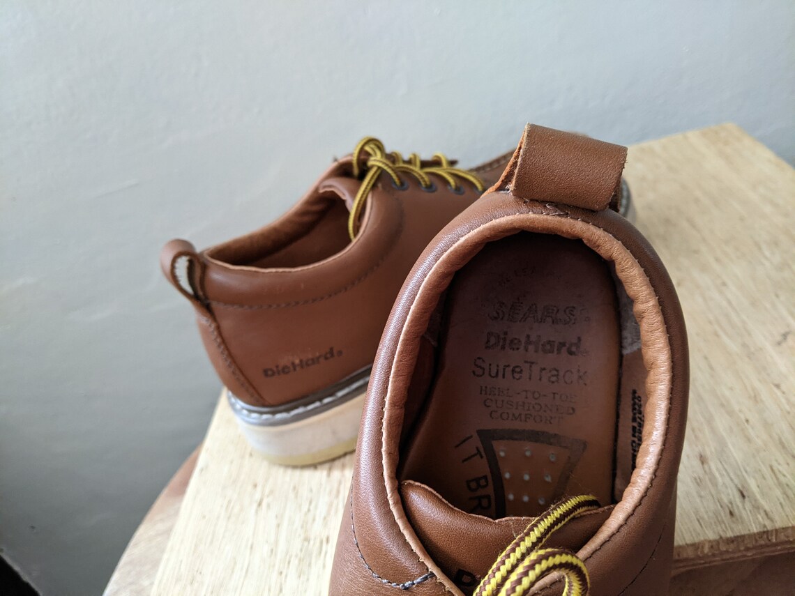 Vintage Moc Toe Oxford Work Shoes/ Sears Diehard Workwear/ Etsy Hong Kong