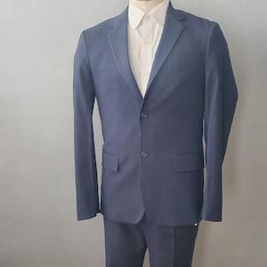 Vintage Sisley Sport Jacket/ Navy Blue Sport Coat/ Men&#39;s Vintage Blazer/ Size 40/ Gift for Him