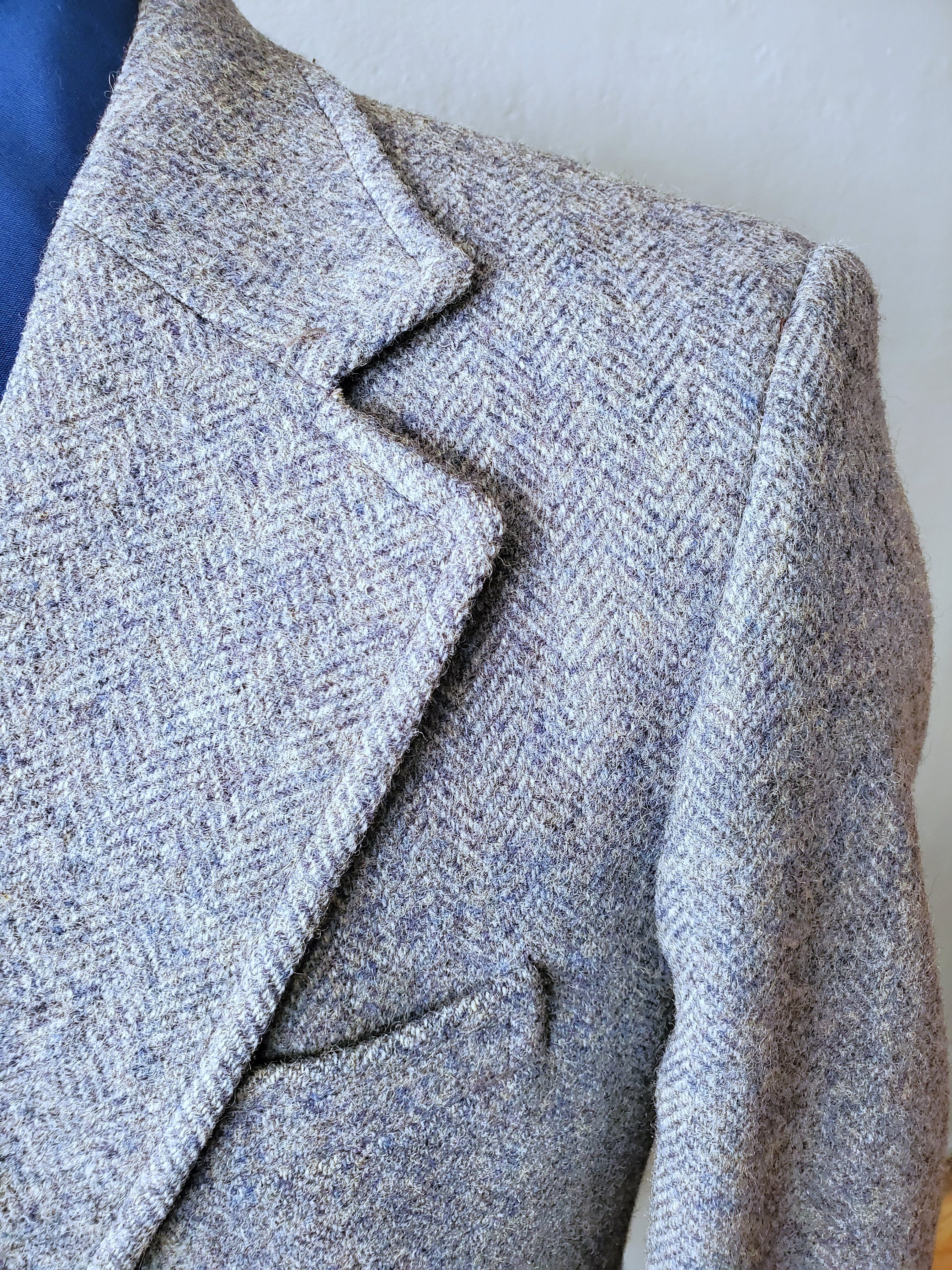 Vintage Burton Herringbone Tweed Sport Coat - 70s Wool Jacket Size