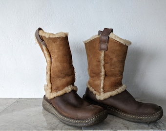 Born Shearling suede Calf Boots Fur Lined Winter Boots Size 8.5
