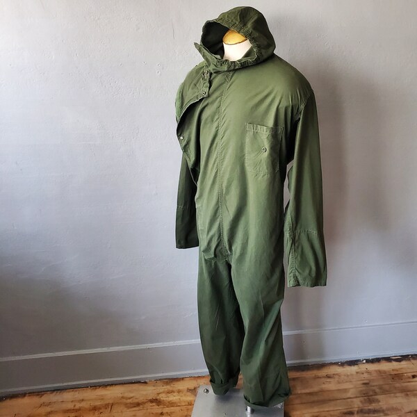 Original French military coverall mechanic suit issued elasticated waist Olive main image 1