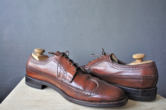 60s Florsheim Leather Wingtip Brogues/ Men's Oxfor
