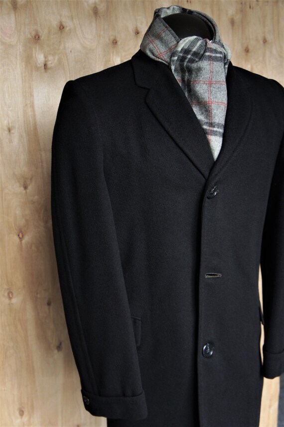 Men's Cashmere Overcoat/ Black Wool Cashmere Topco