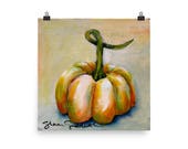 Pumpkin 4 (Series of 4), Farmhouse Fall, Print of Original - Sharon Sudduth Artist
