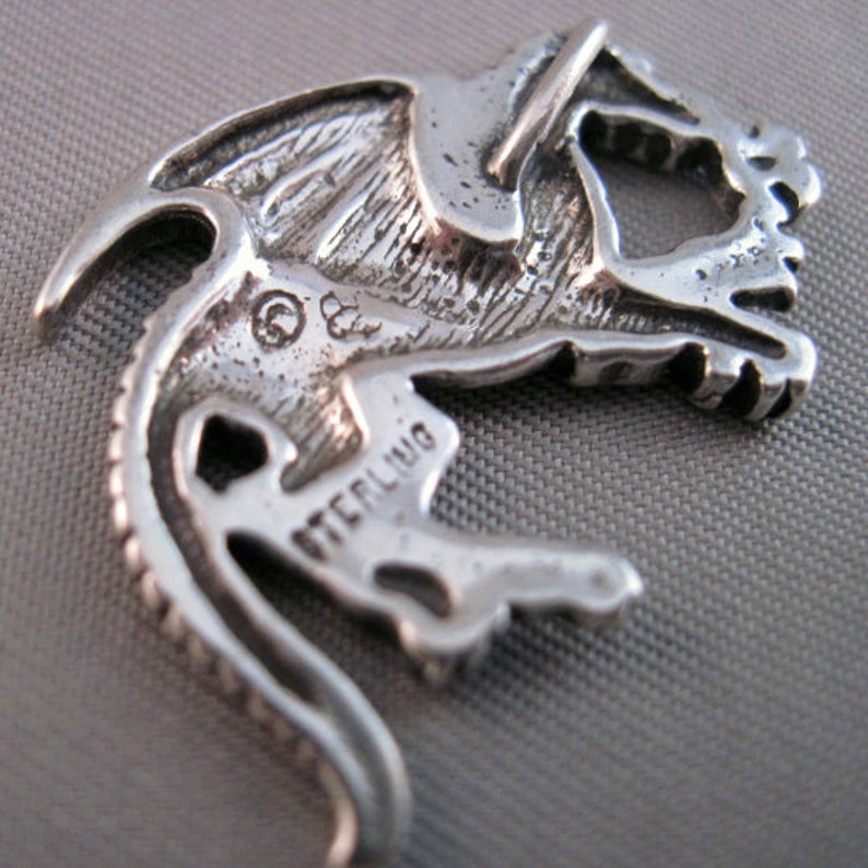 Charms Sterling Silver Dragon Charm Vintage Made In America Craft Supplies Tools