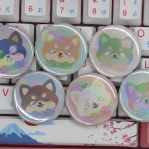 Shiba Inu Button | 1.25in Cute Japanese Dog Pinback Button Badge | Kawaii Dog Lover Gift