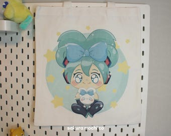 Hatsune Miku Tote Bag | Cute Canvas Bag | Kawaii Vocaloids Inspired Bag | Anime Girl Tote Bag
