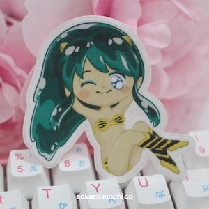 Cute Anime Alien Girl Lum Stickers | Kawaii Anime Vinyl Laminated Diecut Sticker