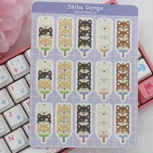Shiba Inu Dango Sticker Sheets | Kawaii Dog Weatherproof Stickers | Cute Planner, Bullet Journal Sticker Sheets