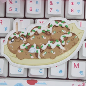 Takoyaki Sticker | Japanese Food Sticker | Cute Food Sticker | Cute Street Food Sticker | Kawaii Food Decal | Laptop, Switch, Water Bottle