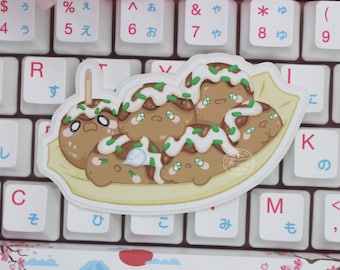 Takoyaki Sticker | Japanese Food Sticker | Cute Food Sticker | Cute Street Food Sticker | Kawaii Food Decal | Laptop, Switch, Water Bottle