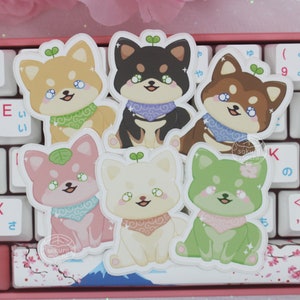 Mini Cute Sitting Shiba Inu Sticker Pack | Kawaii Japanese Dog Stickers | Kawaii Shiba Inu | Weatherproof Sticker