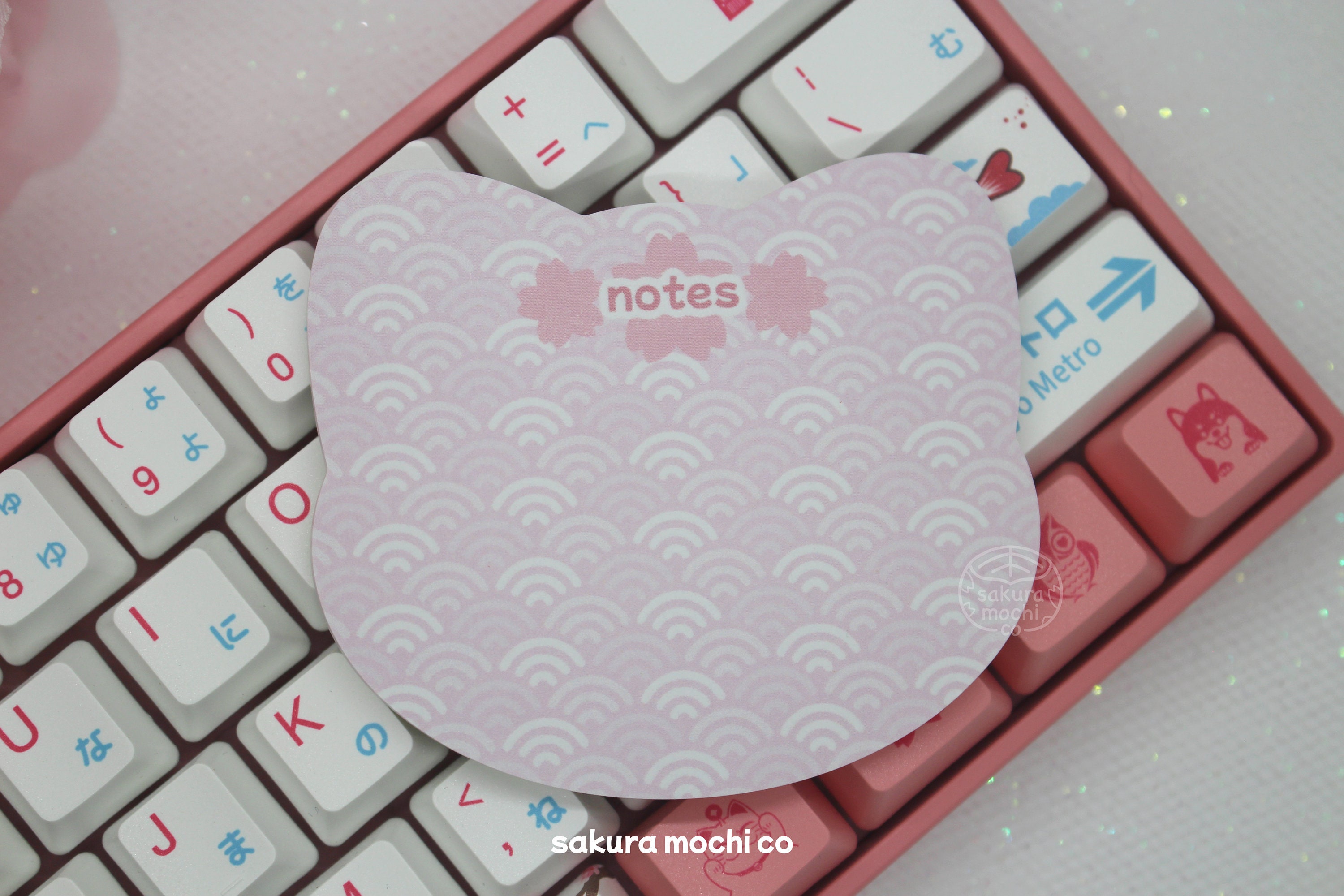 Cherry Blossom Cat Sticky Notes | Cute Memo Pads Set | Kawaii Kitty ...