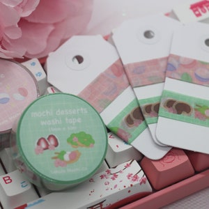 Mochi Desserts Washi Tape | Gachapon Washi Tape | Cute Kawaii Stationery | Masking Tape