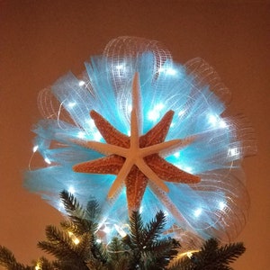 Starfish Tree Topper Lighted Option Available W Remote Your Etsy