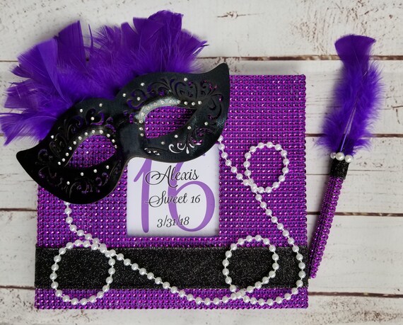 Masquerade Guest Book Set Quinceanera Sweet 16 Birthday Etsy Masquerade Guest Book Set Quinceanera Sweet 16 Birthday Etsy