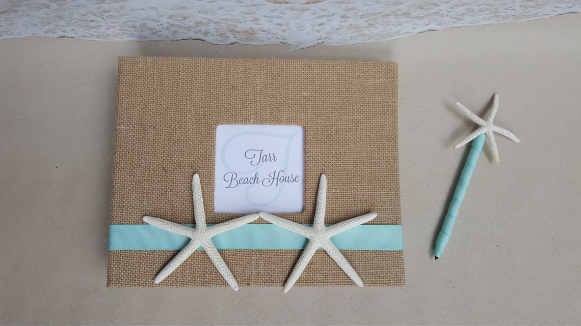 Beach House Guest Book Set Customized Monogram and Etsy