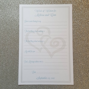 Custom Advice Sheets -Choice of Colors & Customized- Wishes Advice Guestbook Guest Book Scroll Birthday Shower Wedding Bottle Messages