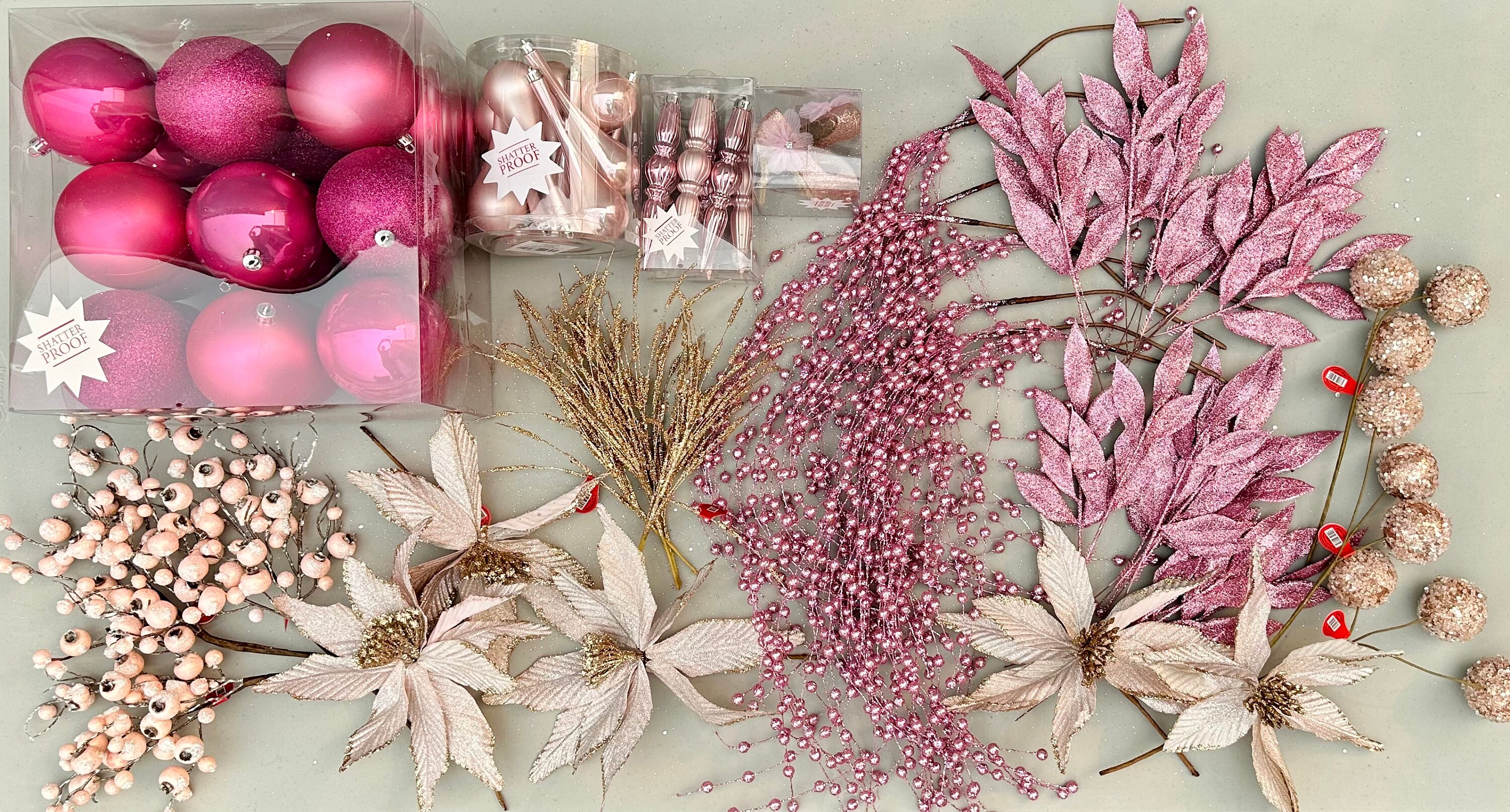 Pink Christmas Tree Kit, Pink Christmas Tree, Tree