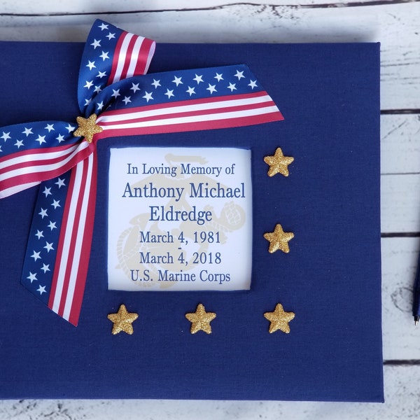 Military Funeral Guest Book Etsy