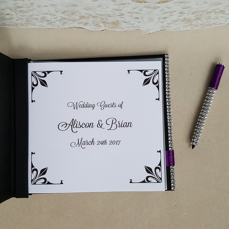 Bling & Flower Guest Book and Pen Set Choice of Colors Etsy