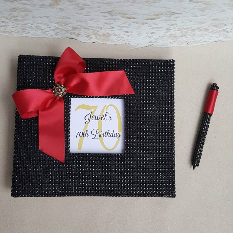Guestbook Rhinestone Crystal Diamond Gold Bling Guest Book Set Your choice of colors Wedding, Shower, Birthday, Anniversary, etc