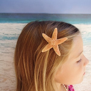 Sugar Starfish Hairclip -Sugar Beach Wedding Alligator Hair Clip - Flower girl flowergirl Barrette Pin Mermaid