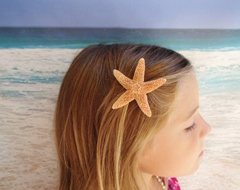 Sugar Starfish Hairclip -Sugar Beach Wedding Alligator Hair Clip - Flower girl flowergirl Barrette Pin Mermaid