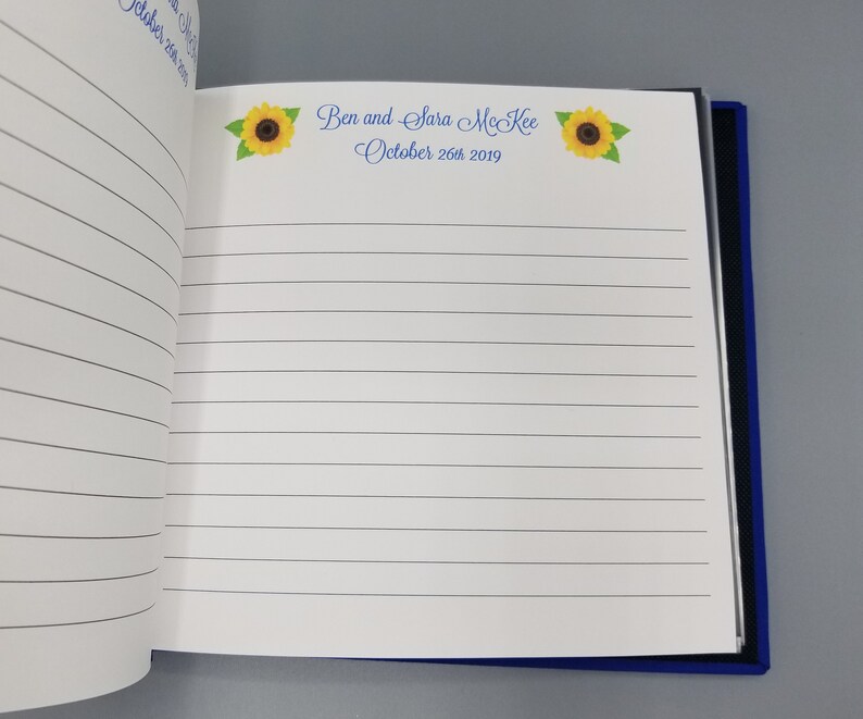 Sunflower Guest Book Set Your Choice of Color Rustic Etsy