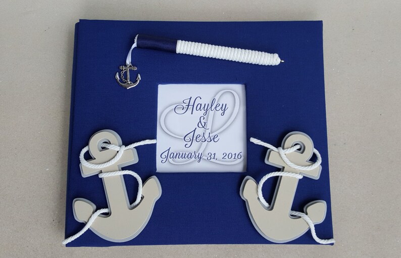 ROPED Nautical Beach Guest Book Set Baby Shower Wedding Etsy