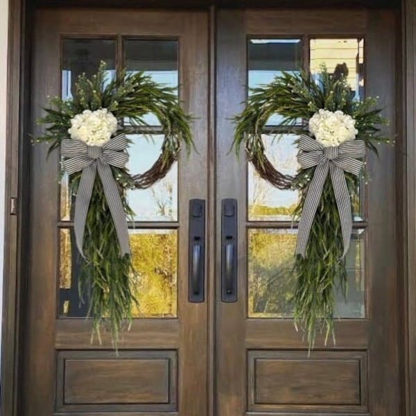 Everyday Wreath, Hydrangea Wreath, Year Round Wreath, Spring Decor, Hydrangeas, Grapevine Wreath, front door wreath, Chic White Wreath