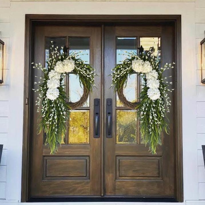 Everyday Wreath, Hydrangea Wreath, Year Round Wreath, Spring Decor, Hydrangeas, Grapevine Wreath, front door wreath, Chic White Wreath