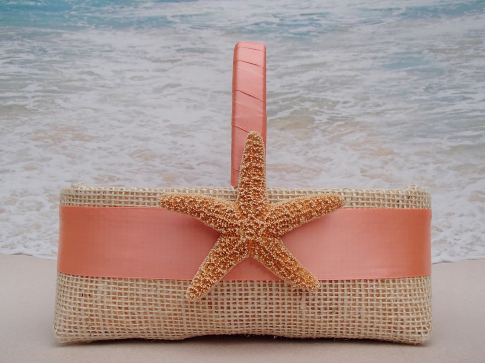 Tropical Beach Flower Girl Basket Beach Wedding Starfish Etsy