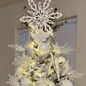 White Christmas Tree Kit Woodland bundle Includes Ornaments, Picks ...