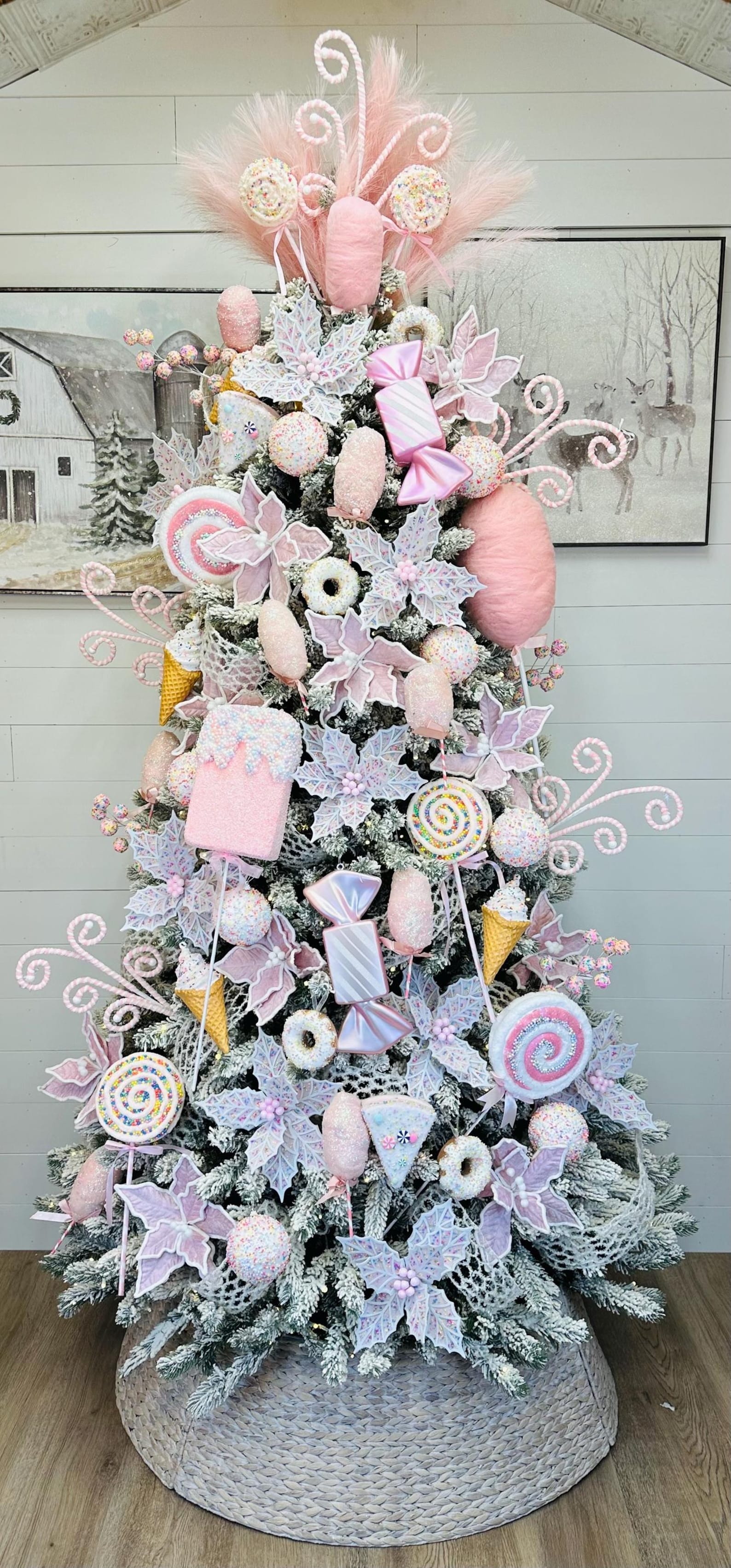 Tree Kit Pink Candy Christmas, Cotton Candy Christmas Tree, Tree