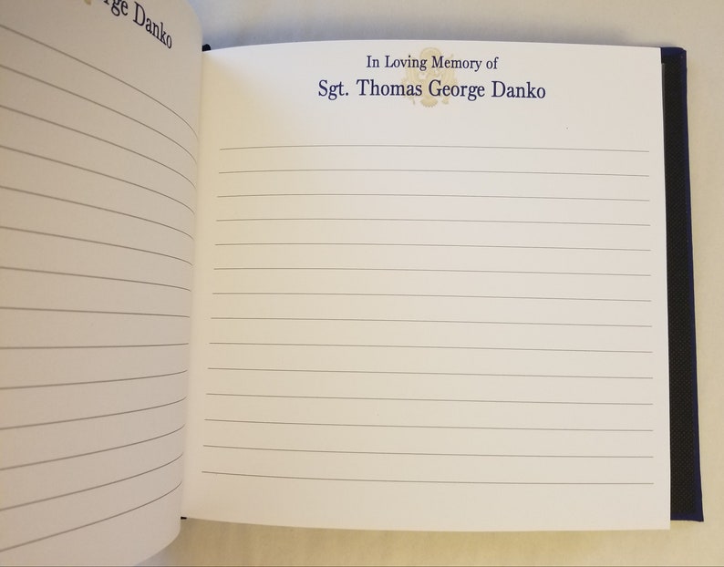 US Military Funeral Guest Book / Memory Book Personalized W/ Etsy