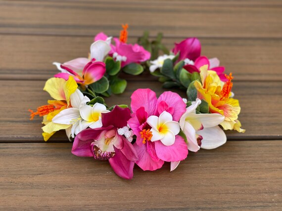 Tropical Forever Haku - Adjustable Tahitian Flower Crown With