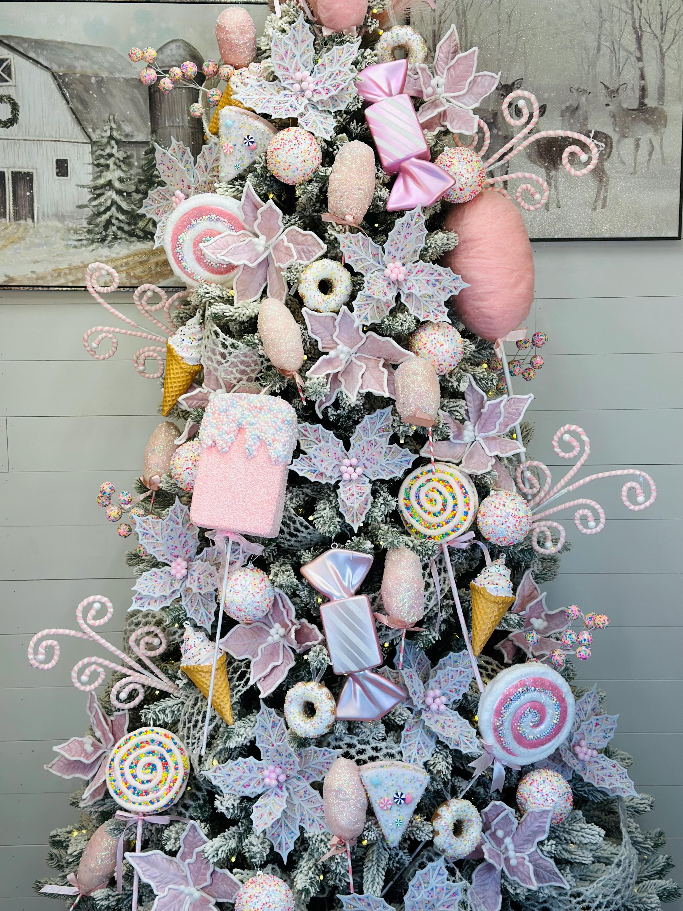 Tree Kit Pink Candy Christmas, Cotton Candy Christmas Tree, Tree