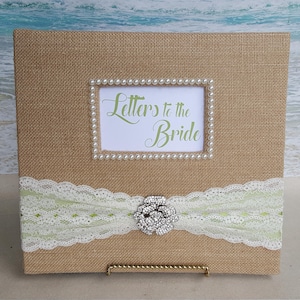 Rustic Scrapbook or Photo Album 12x12 Burlap Bling Wedding pictures gift Lace Rustic Scrapbook or Photo Album 12x12 Burlap Bling Wedding pictures gift Lace