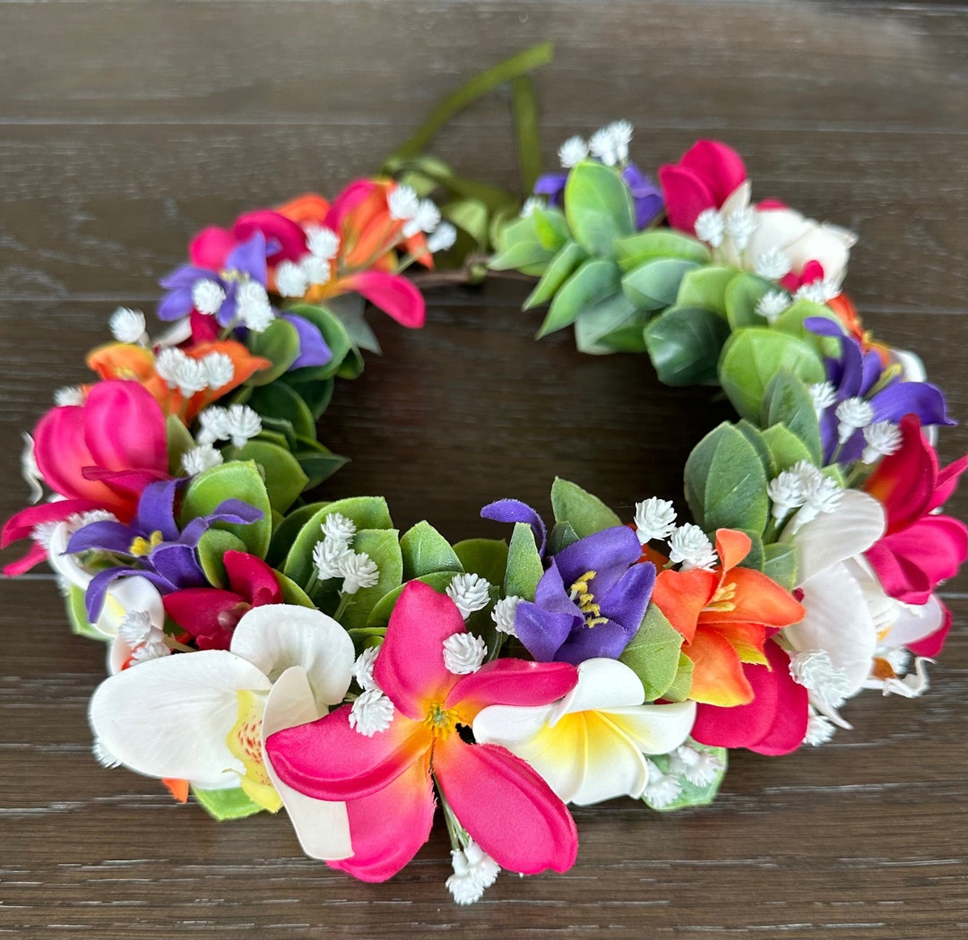 Tropical Forever Haku Adjustable Tahitian Flower Crown With - Etsy